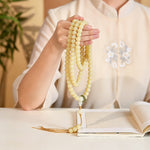 Buddha Stones Bodhi Root Lotus Pendant Purity 108 Bead Hand Polished Round Mala
