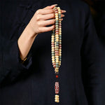 Buddha Stones Bodhi Seed Hand-Woven Peace Vintage 108 Bead Mala
