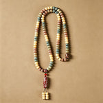 Buddha Stones Bodhi Seed Hand-Woven Peace Vintage 108 Bead Mala