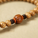 Buddha Stones Star Moon Bodhi Seed Lotus Pod Handcrafted Wisdom Round 108 Bead Mala