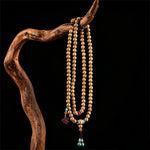 Buddha Stones Star Moon Bodhi Seed Lotus Pod Handcrafted Wisdom Round 108 Bead Mala