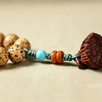 Buddha Stones Star Moon Bodhi Seed Lotus Pod Handcrafted Wisdom Round 108 Bead Mala