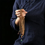 Buddha Stones Star Moon Bodhi Seed Lotus Pod Handcrafted Wisdom Round 108 Bead Mala