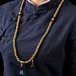 Buddha Stones Star Moon Bodhi Seed Lotus Pod Handcrafted Wisdom Round 108 Bead Mala