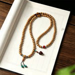 Buddha Stones Star Moon Bodhi Seed Lotus Pod Handcrafted Wisdom Round 108 Bead Mala