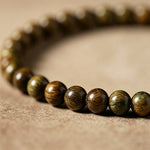 Buddha Stones Green Sandalwood Serenity Hand-Woven Cat Charm Retro Ethnic Mala