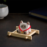 Buddha Stones Basswood Cute Animal Hand-Carved Desk Decoration