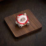 Buddha Stones Basswood Cute Animal Hand-Carved Desk Decoration