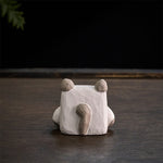 Buddha Stones Basswood Cute Animal Hand-Carved Desk Decoration