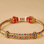 Buddha Stones Protection Colorful String Bagua Chinese Coin Hand-Woven Tibetan Braided Bracelet