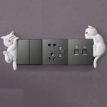 Buddha Stones Painted Resin Cat Switch Cover Cute Animal Decor