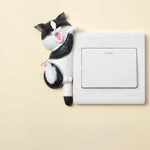 Buddha Stones Painted Resin Cat Switch Cover Cute Animal Decor