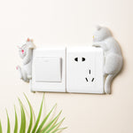 Buddha Stones Painted Resin Cat Switch Cover Cute Animal Decor