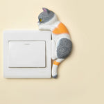Buddha Stones Painted Resin Cat Switch Cover Cute Animal Decor