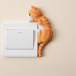 Buddha Stones Painted Resin Cat Switch Cover Cute Animal Decor