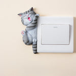 Buddha Stones Painted Resin Cat Switch Cover Cute Animal Decor