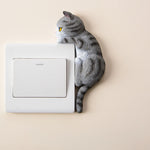 Buddha Stones Painted Resin Cat Switch Cover Cute Animal Decor