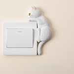 Buddha Stones Painted Resin Cat Switch Cover Cute Animal Decor