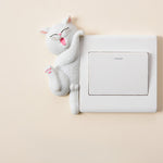 Buddha Stones Painted Resin Cat Switch Cover Cute Animal Decor