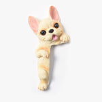 Buddha Stones Hand-Painted Resin Dog 3D Cute Decorative Switch Wall Sticker