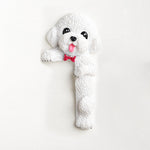 Buddha Stones Hand-Painted Resin Dog 3D Cute Decorative Switch Wall Sticker