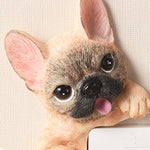 Buddha Stones Hand-Painted Resin Dog 3D Cute Decorative Switch Wall Sticker