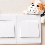 Buddha Stones Hand-Painted Resin Dog 3D Cute Decorative Switch Wall Sticker