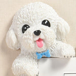 Buddha Stones Hand-Painted Resin Dog 3D Cute Decorative Switch Wall Sticker