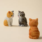Buddha Stones Painted Resin Gloomy Kitten Family Mini Cat Cute Animal Decor