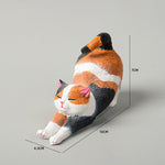 Buddha Stones Hand-Painted Resin Lazy Kitten Animal Decoration