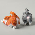 Buddha Stones Hand-Painted Resin Lazy Kitten Animal Decoration