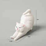 Buddha Stones Hand-Painted Resin Lazy Kitten Animal Decoration