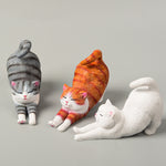 Buddha Stones Hand-Painted Resin Lazy Kitten Animal Decoration