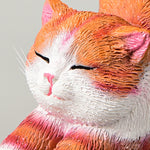 Buddha Stones Hand-Painted Resin Lazy Kitten Animal Decoration