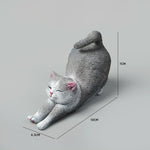 Buddha Stones Hand-Painted Resin Lazy Kitten Animal Decoration