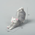 Buddha Stones Hand-Painted Resin Lazy Kitten Animal Decoration