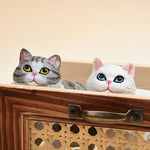 Buddha Stones Painted Resin Little Chubby Cat Cute Animal Decor