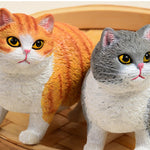 Buddha Stones Painted Resin Little Chubby Cat Cute Animal Decor