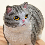 Buddha Stones Painted Resin Little Chubby Cat Cute Animal Decor