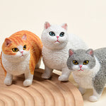 Buddha Stones Painted Resin Little Chubby Cat Cute Animal Decor