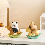 Buddha Stones Resin Cute Panda Rocking Harmony Desktop Decor