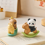 Buddha Stones Resin Cute Panda Rocking Harmony Desktop Decor