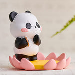 Buddha Stones Resin Lotus Panda Phone Stand Cute Animal Decor