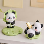 Buddha Stones Resin Lotus Panda Phone Stand Cute Animal Decor