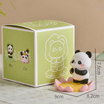 Buddha Stones Resin Lotus Panda Phone Stand Cute Animal Decor