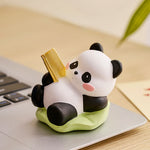 Buddha Stones Resin Lotus Panda Phone Stand Cute Animal Decor