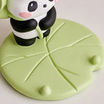 Buddha Stones Resin Lotus Panda Phone Stand Cute Animal Decor