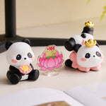 Buddha Stones Resin Lotus Panda Phone Stand Cute Animal Decor