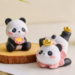 Buddha Stones Resin Lotus Panda Phone Stand Cute Animal Decor