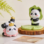 Buddha Stones Resin Lotus Panda Phone Stand Cute Animal Decor